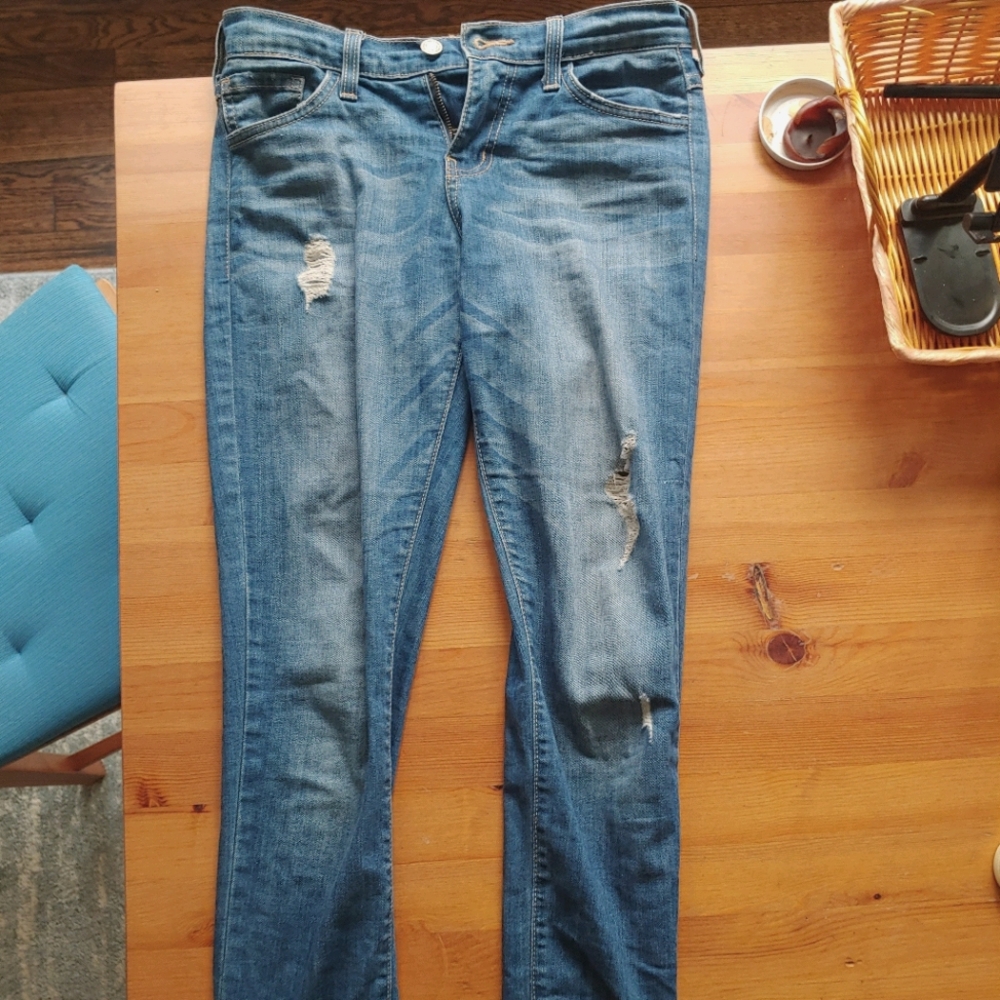 Blue Low-rise Straight Jeans